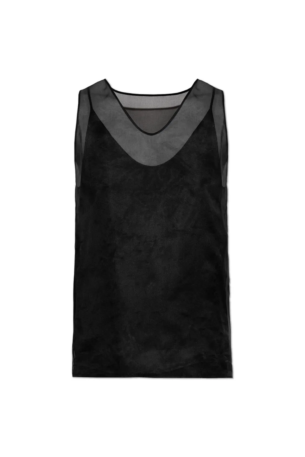 Ami Sheer Panel Sleeveless Top