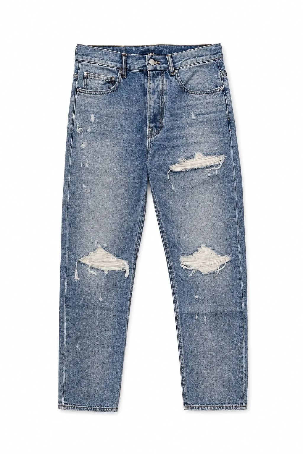 Amiri Distressed Straight-Leg Jeans