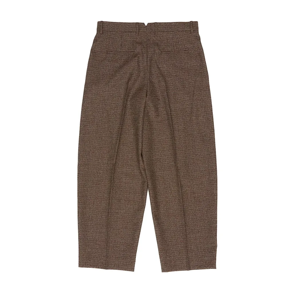 Ami Pleated Check Wide-Leg Pants