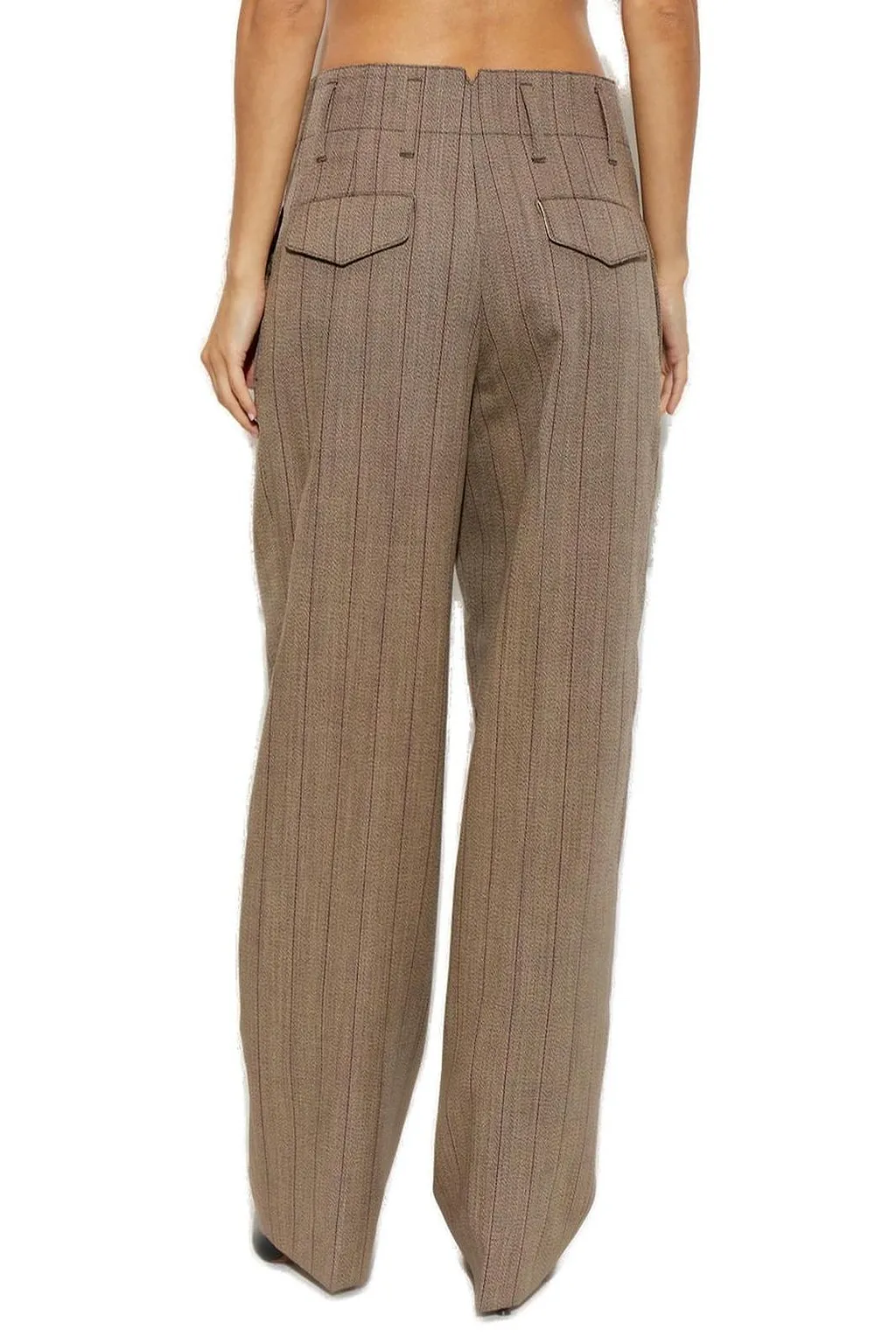Ami Wool Striped Two-Pleats Trousers