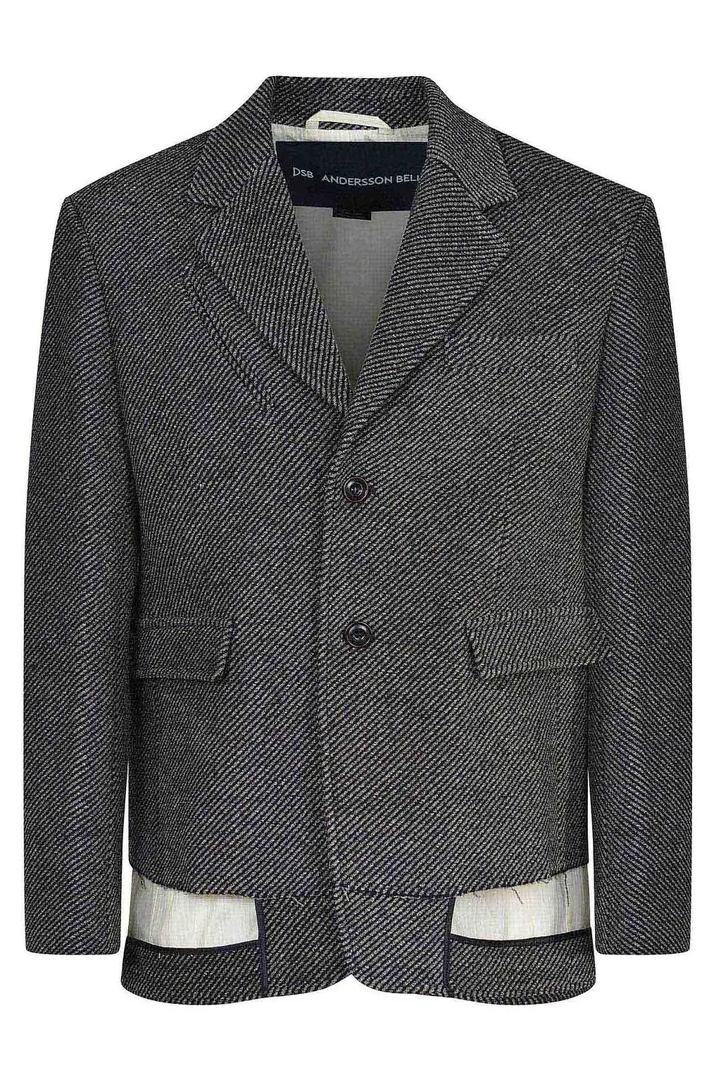 Andersson Bell Raw-Hem Stripe Blazer