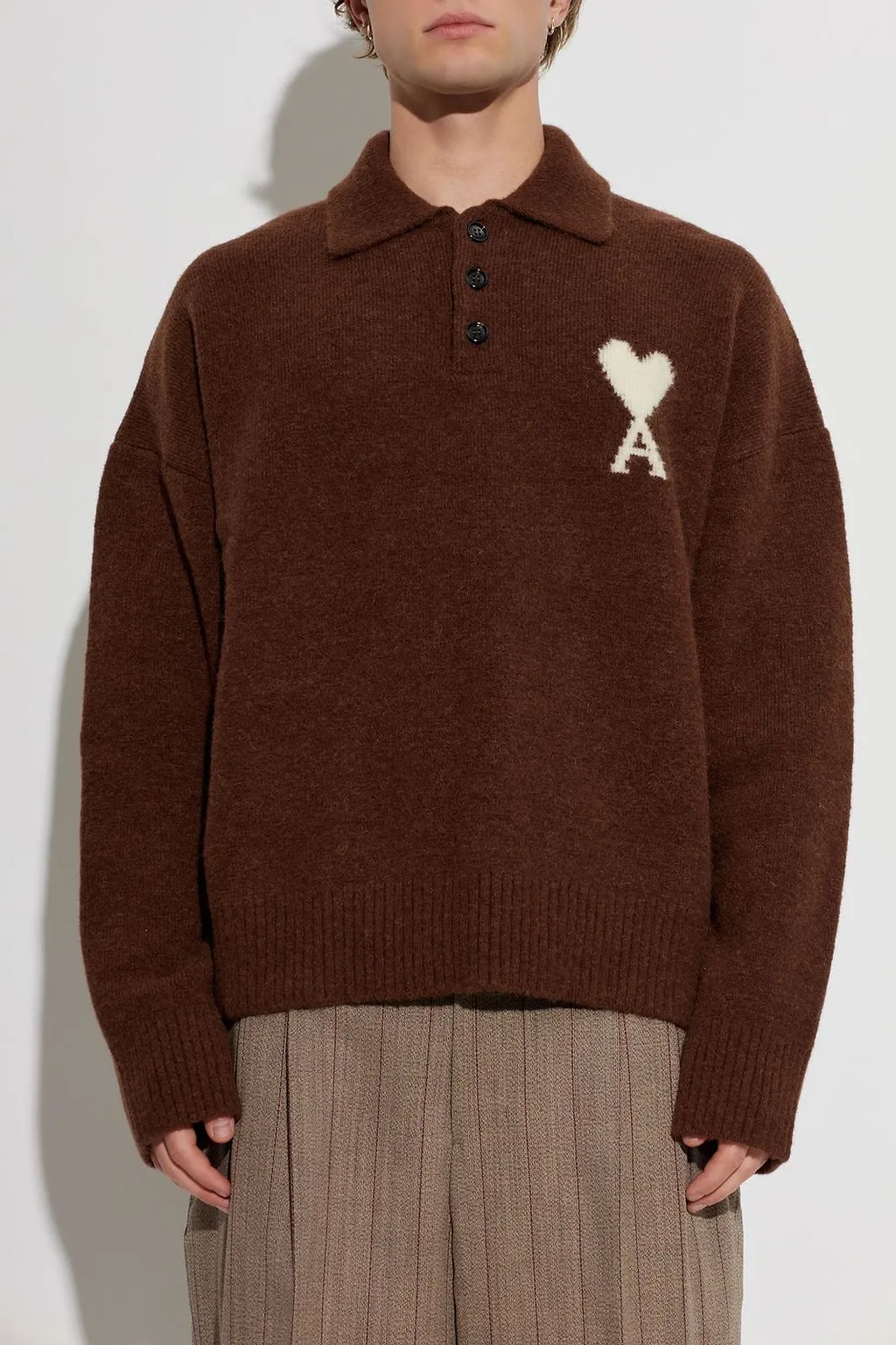 Ami Ami De Coeur Knitted Polo Shirt