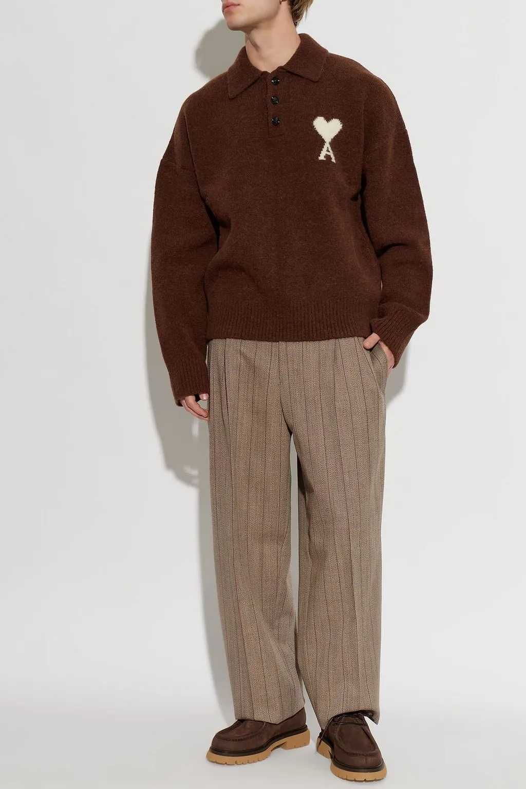 Ami Ami De Coeur Knitted Polo Shirt