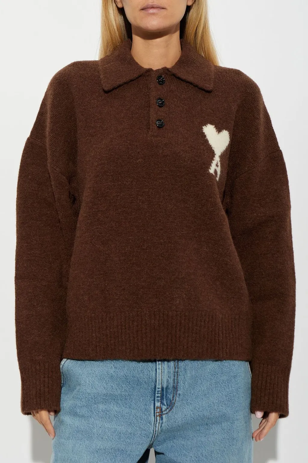 Ami Ami De Coeur Knitted Polo Shirt