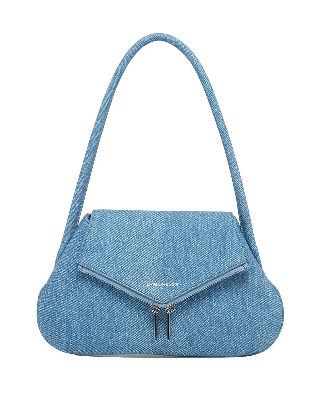 Amina Muaddi Gemini Foldover Top Shoulder Bag