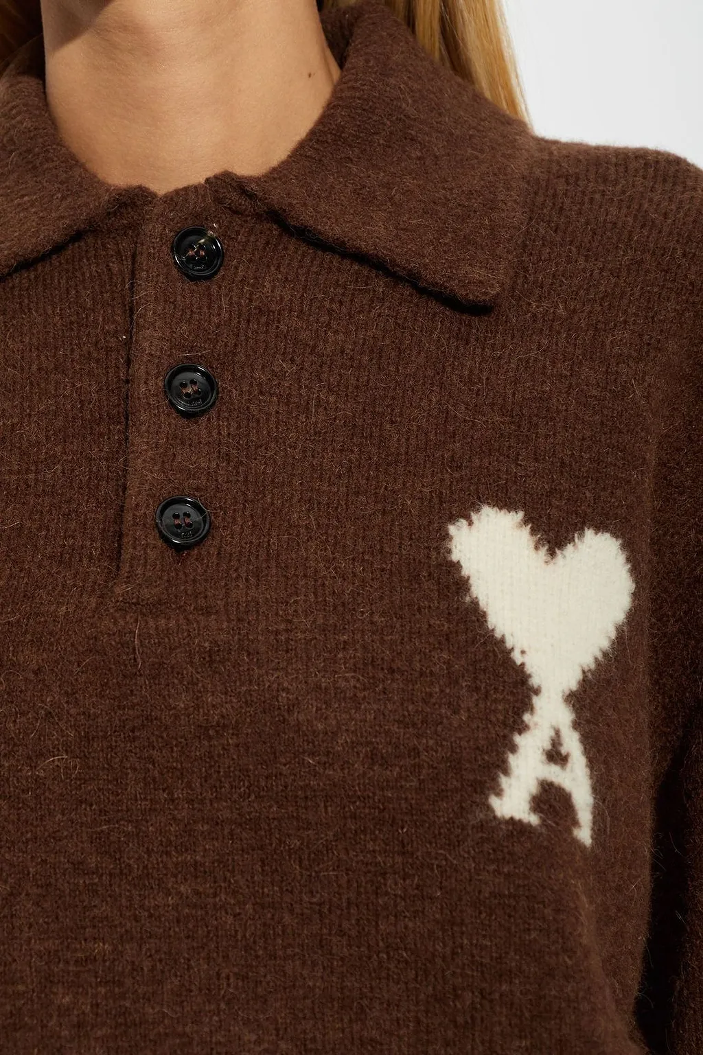 Ami Ami De Coeur Knitted Polo Shirt
