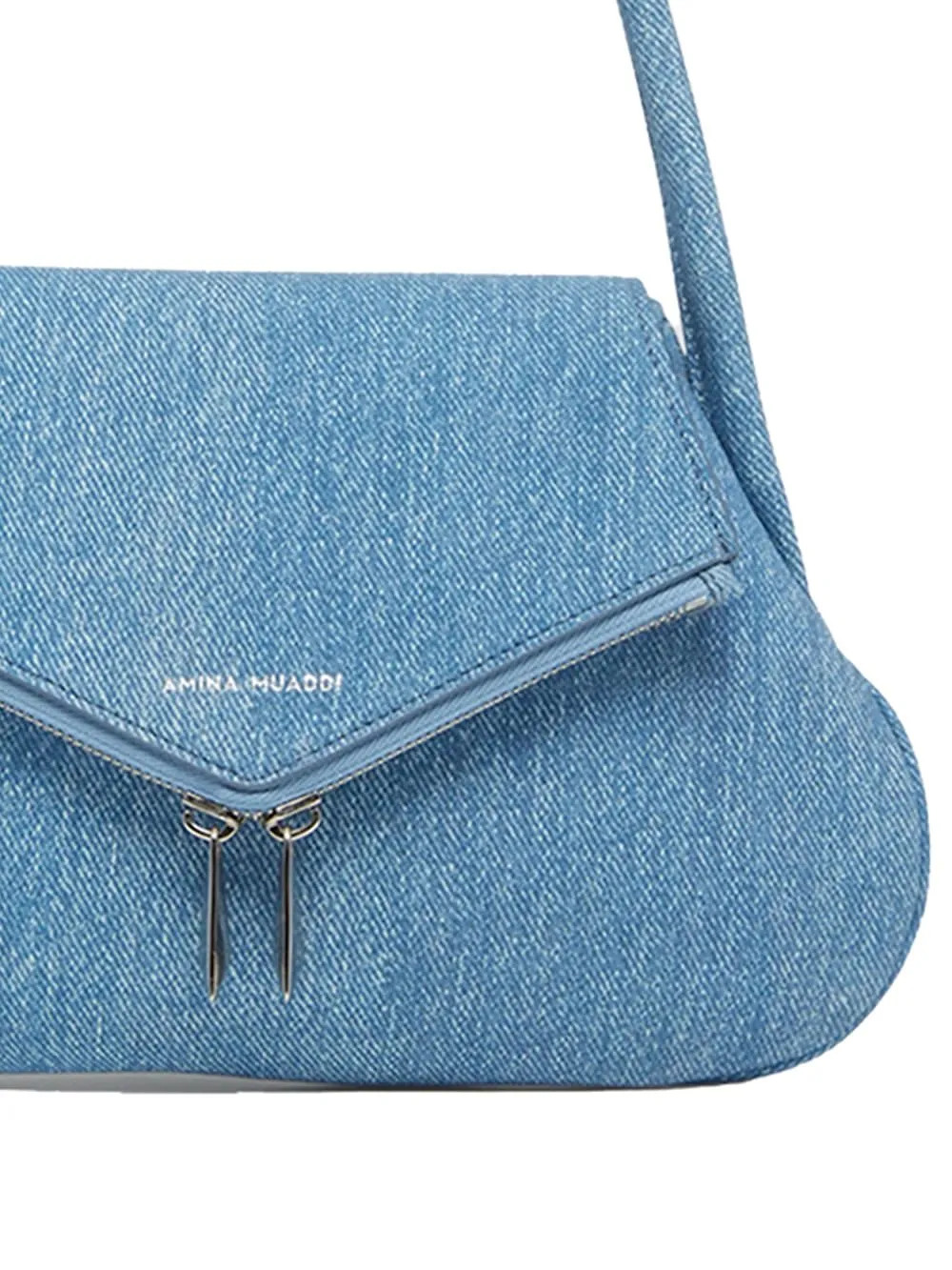 Amina Muaddi Gemini Foldover Top Shoulder Bag