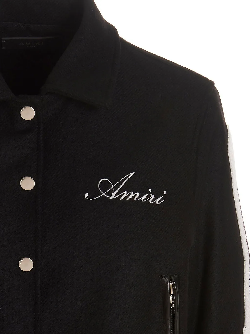 Amiri Logo Embroidered Buttoned Bomber Jacket