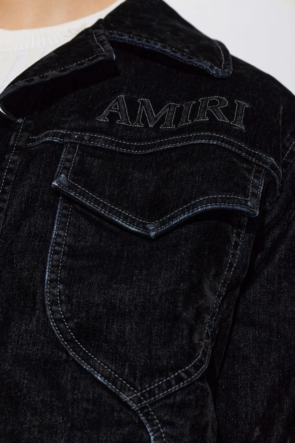 Amiri Logo Embroidered Denim Jacket