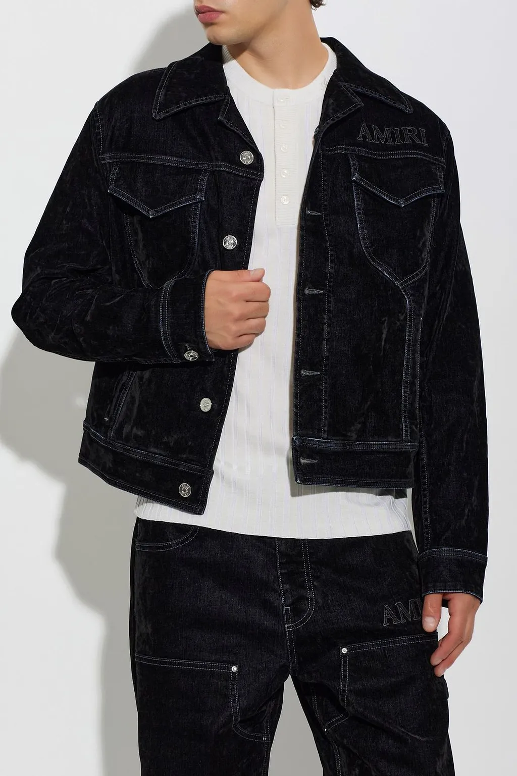 Amiri Logo Embroidered Denim Jacket