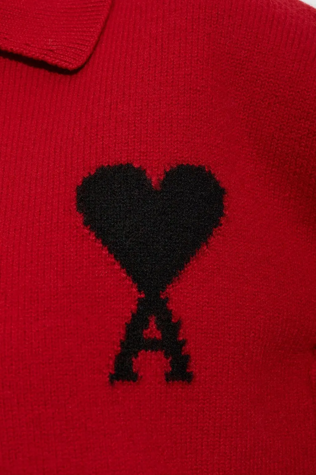 Ami Ami De Coeur Logo Intarsia-Knit Jumper