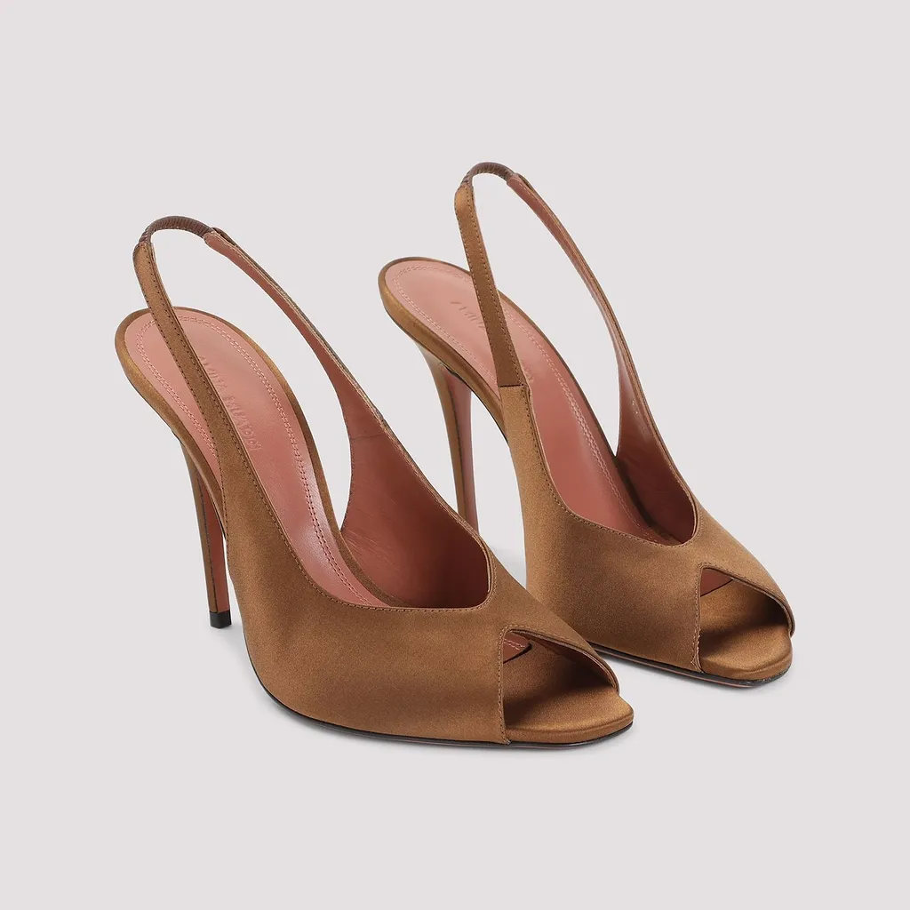Amina Muaddi Kristina Slingback Heeled Pumps