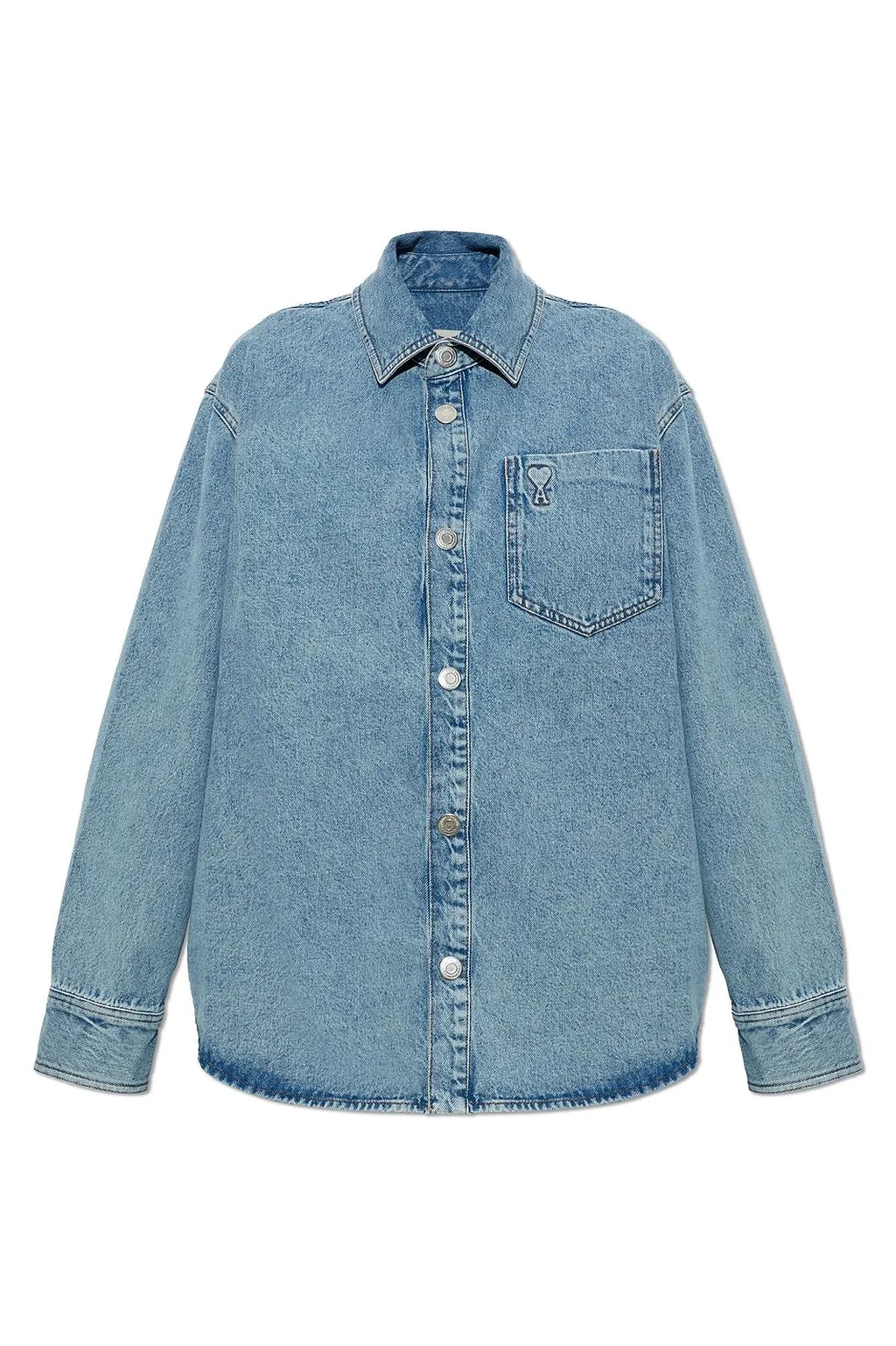 Ami Logo Patch Denim Shirt