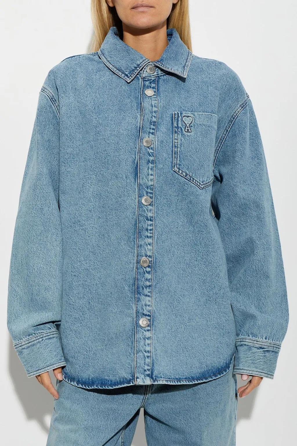 Ami Logo Patch Denim Shirt