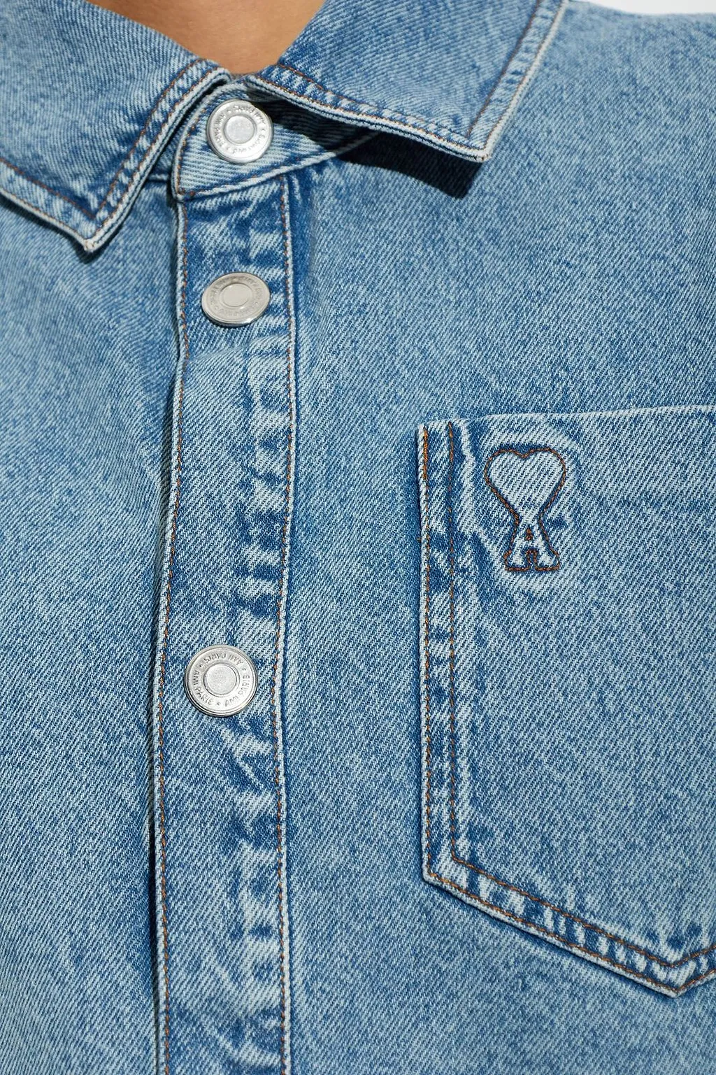Ami Logo Patch Denim Shirt