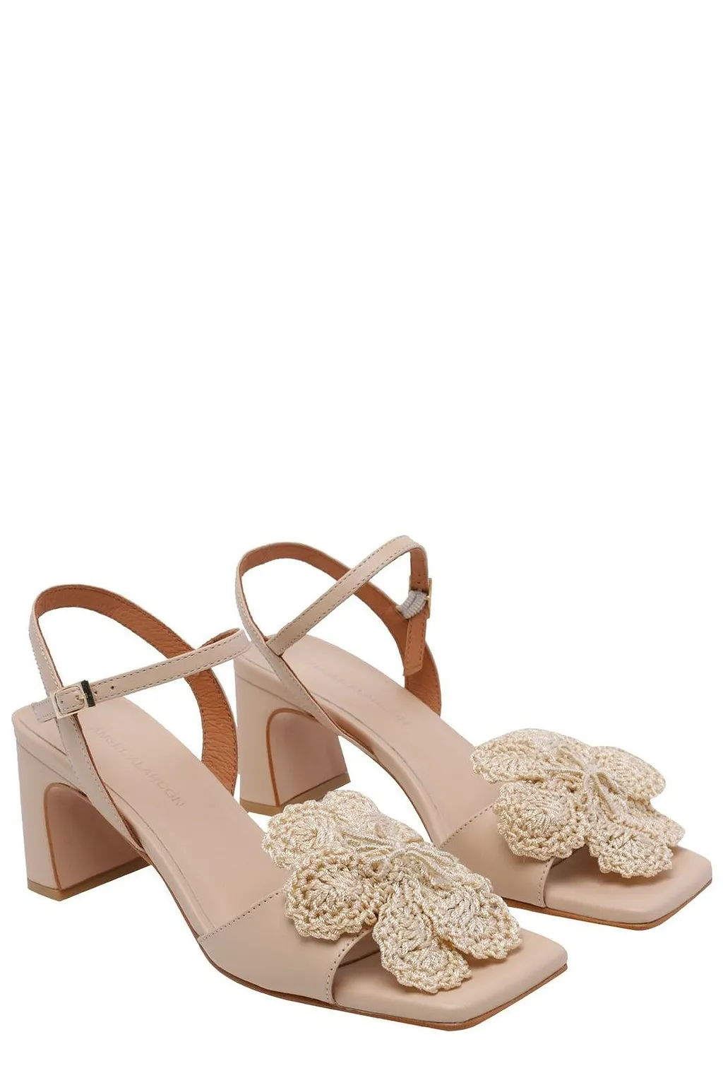 Angel Alarcon Crochet Flower Heeled Sandals
