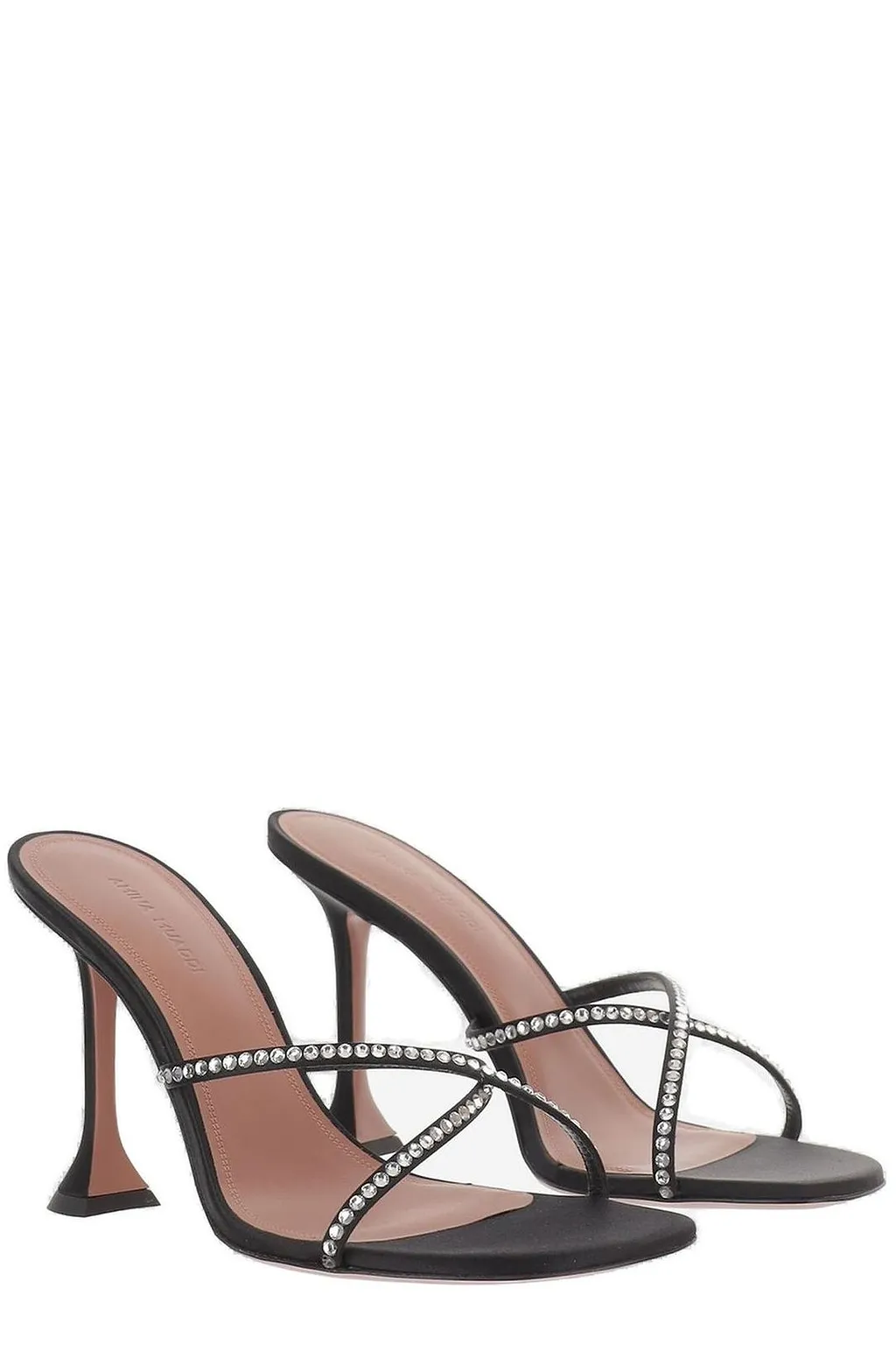Amina Muaddi Sally Embellished Thong Heeled Sandals