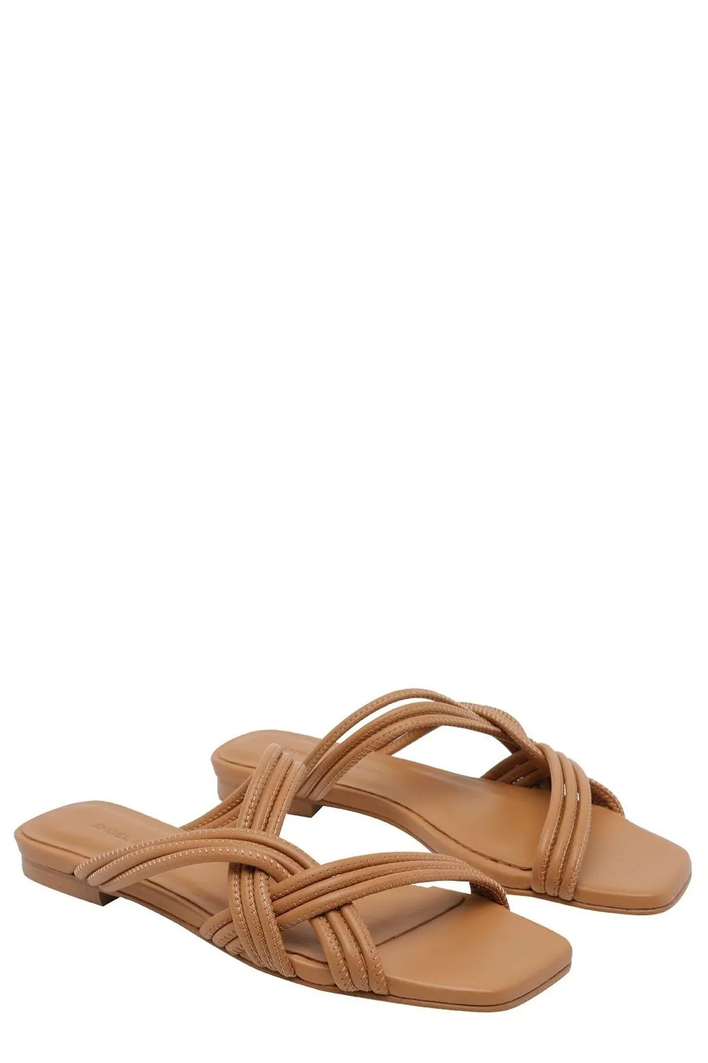 Angel Alarcon Strappy Square-Toe Flat Sandals