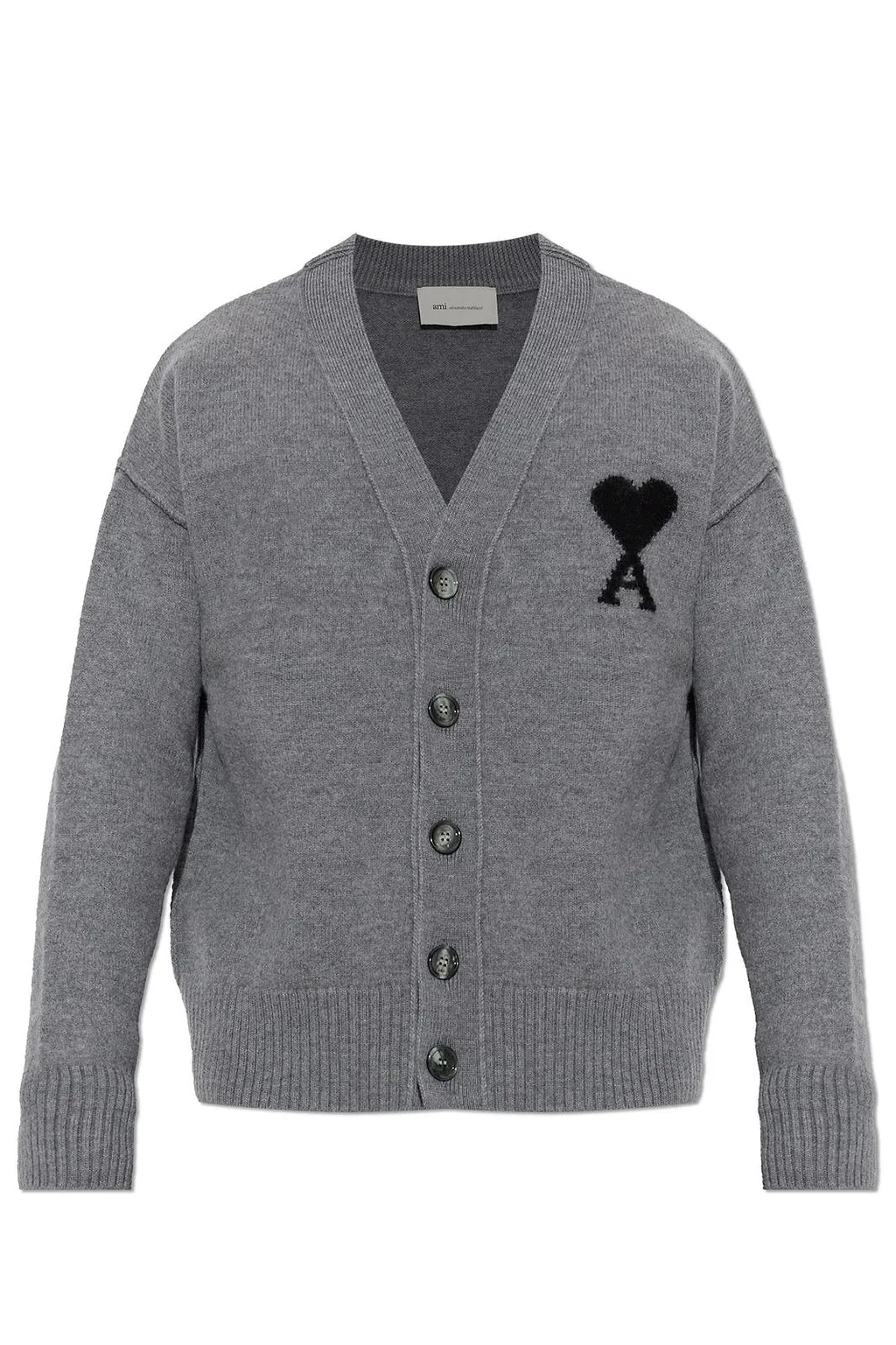 Ami Heart-Logo Wool Cardigan