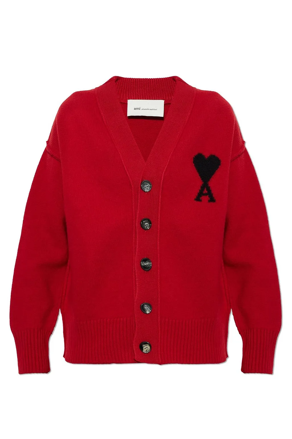 Ami Heart Logo Buttoned Cardigan