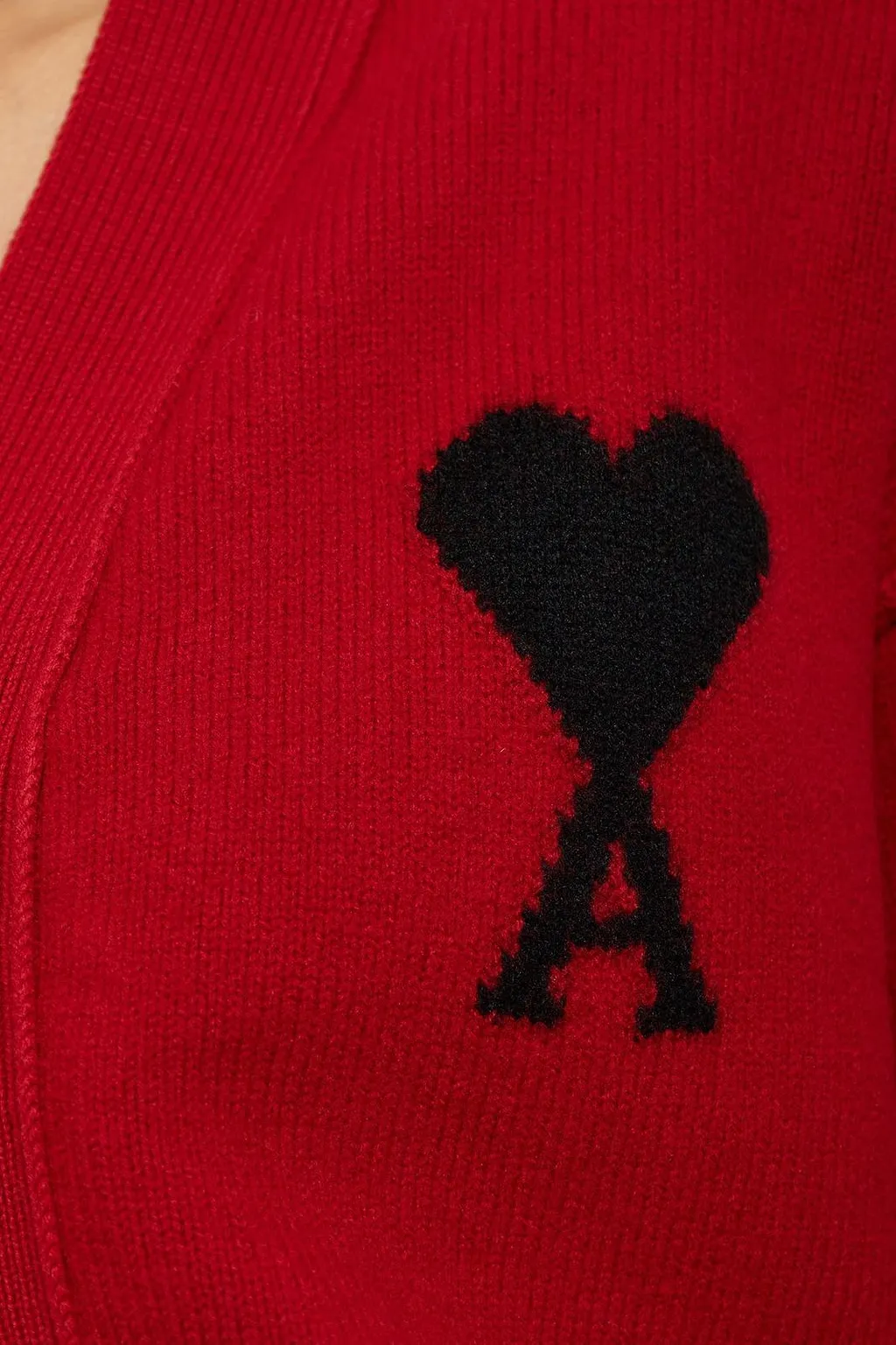 Ami Heart Logo Buttoned Cardigan