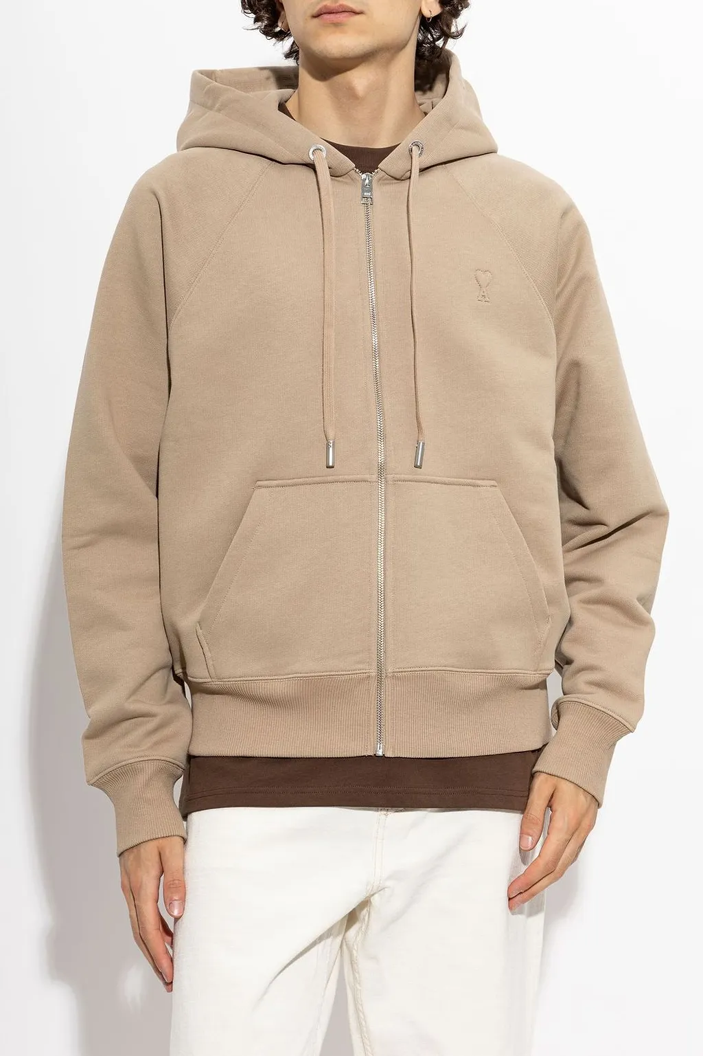 Ami Ami De Coeur Zip-Up Drawstring Hoodie