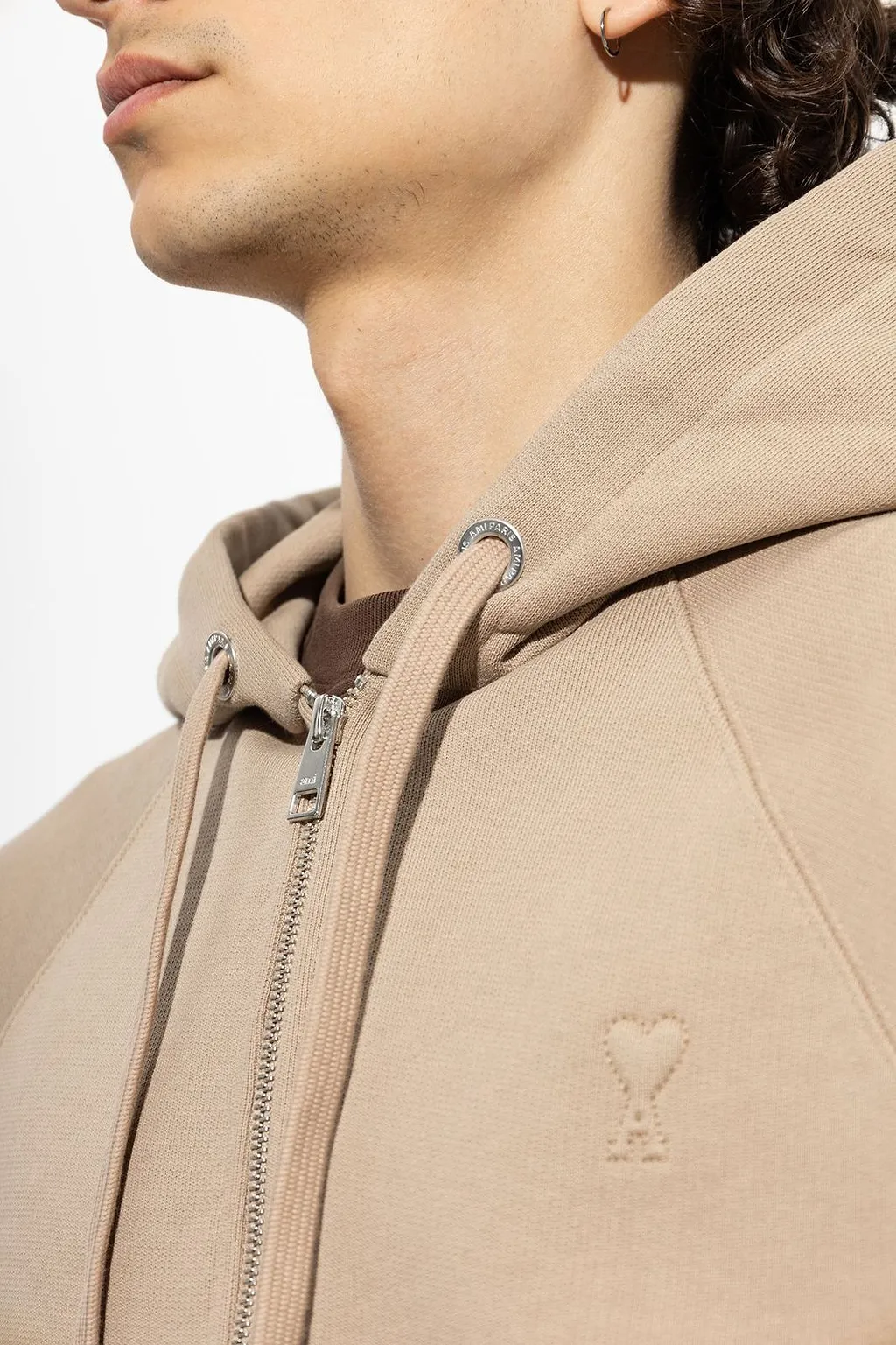 Ami Ami De Coeur Zip-Up Drawstring Hoodie