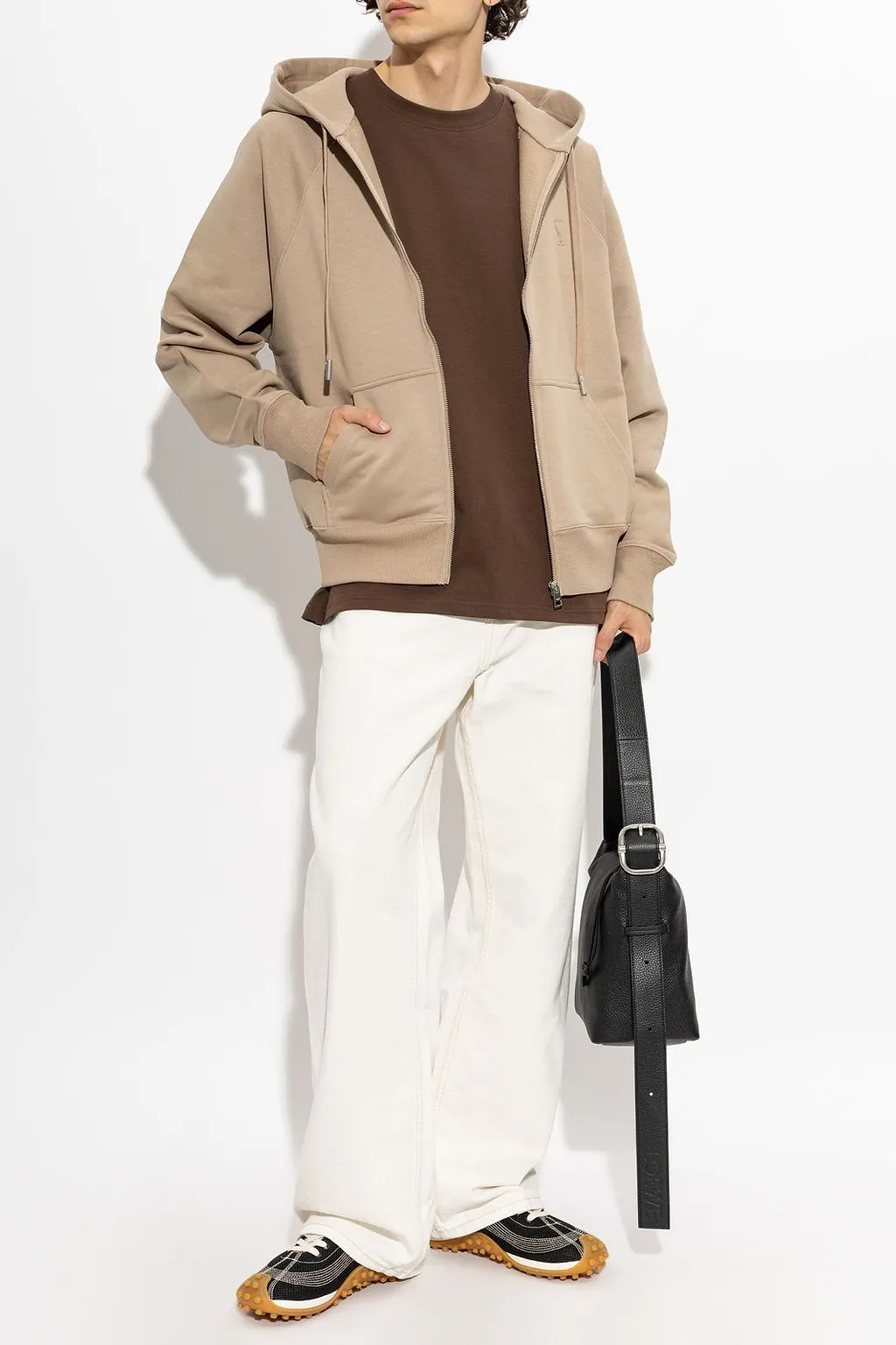 Ami Ami De Coeur Zip-Up Drawstring Hoodie