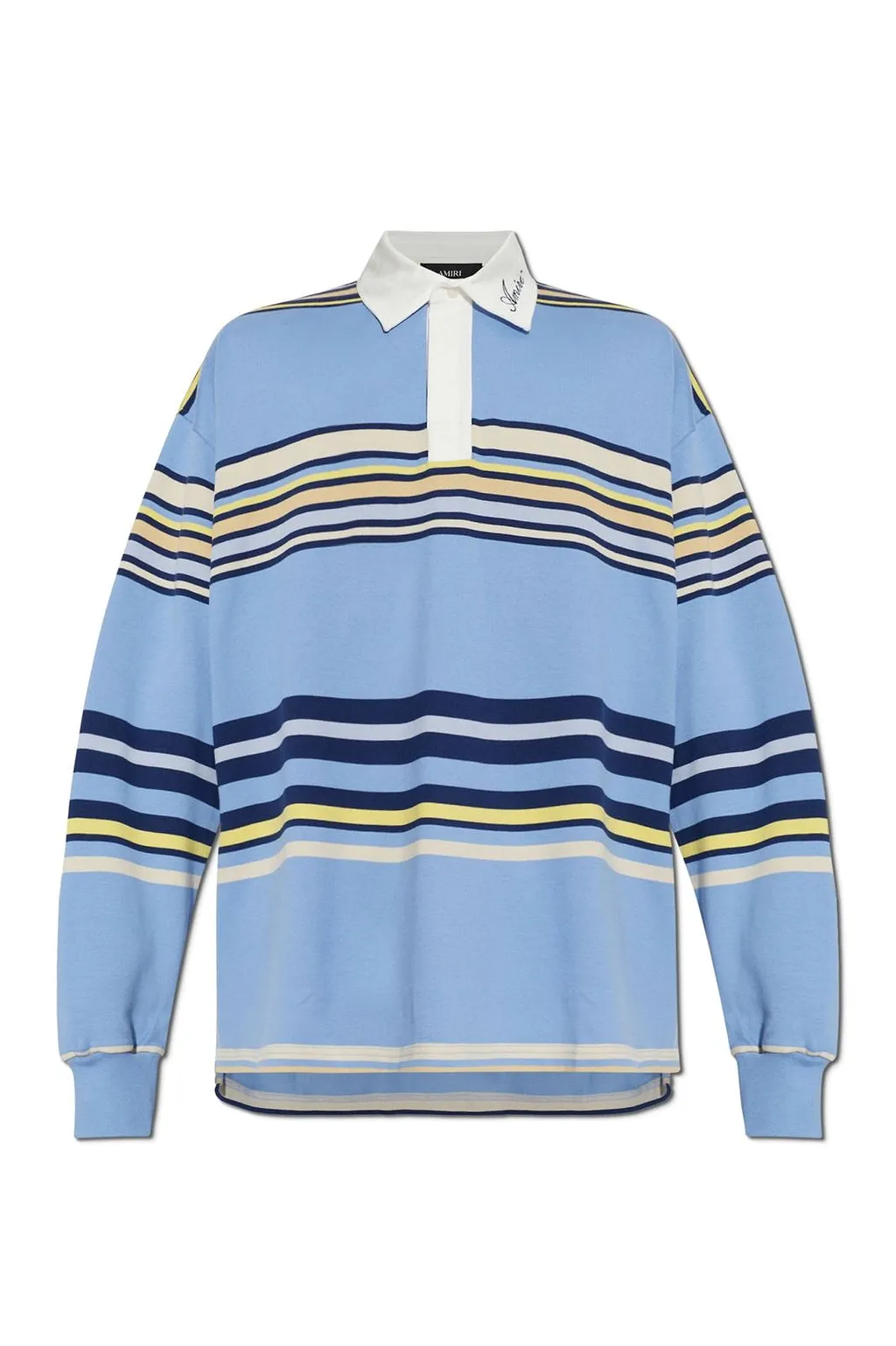 Amiri Striped Oversized Long Sleeve Polo Shirt