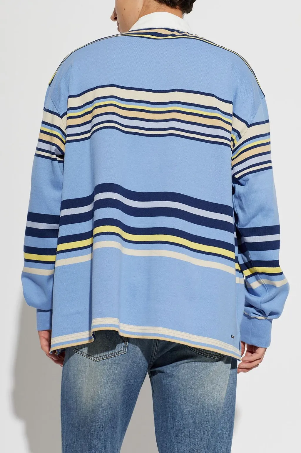Amiri Striped Oversized Long Sleeve Polo Shirt