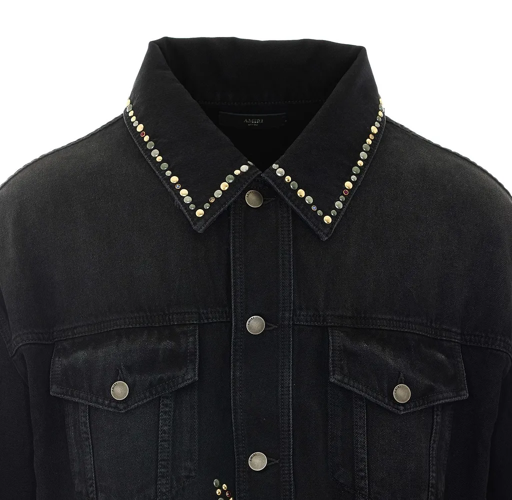 Amiri Studded Flame Denim Jacket