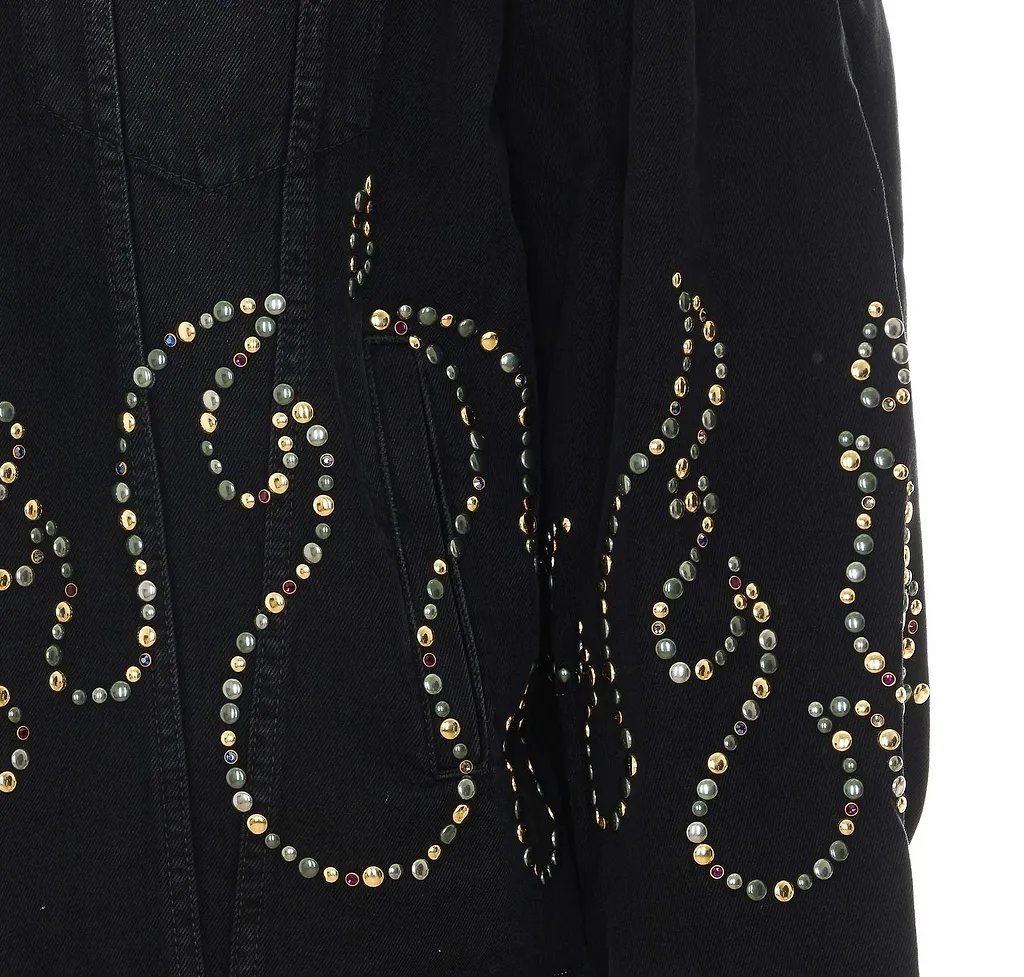Amiri Studded Flame Denim Jacket