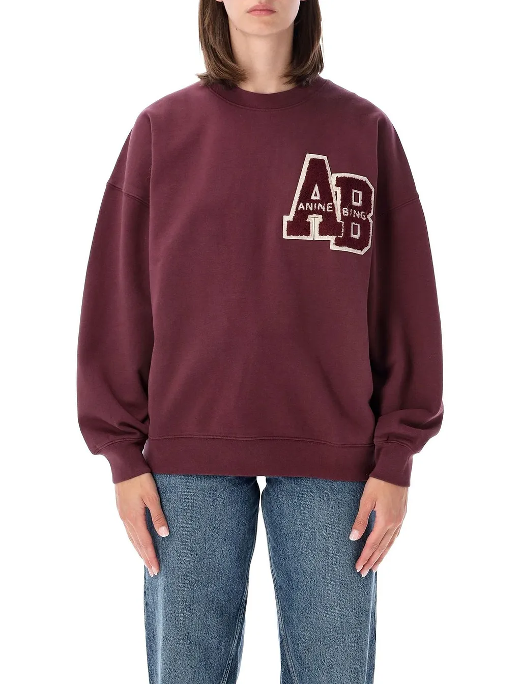 Anine Bing Miles Letterman Logo Sweatshirt