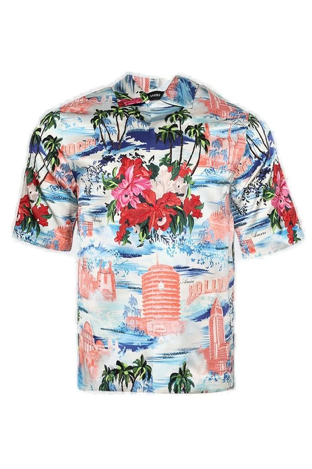 Amiri Tropical-Printed Short-Sleeved Shirt
