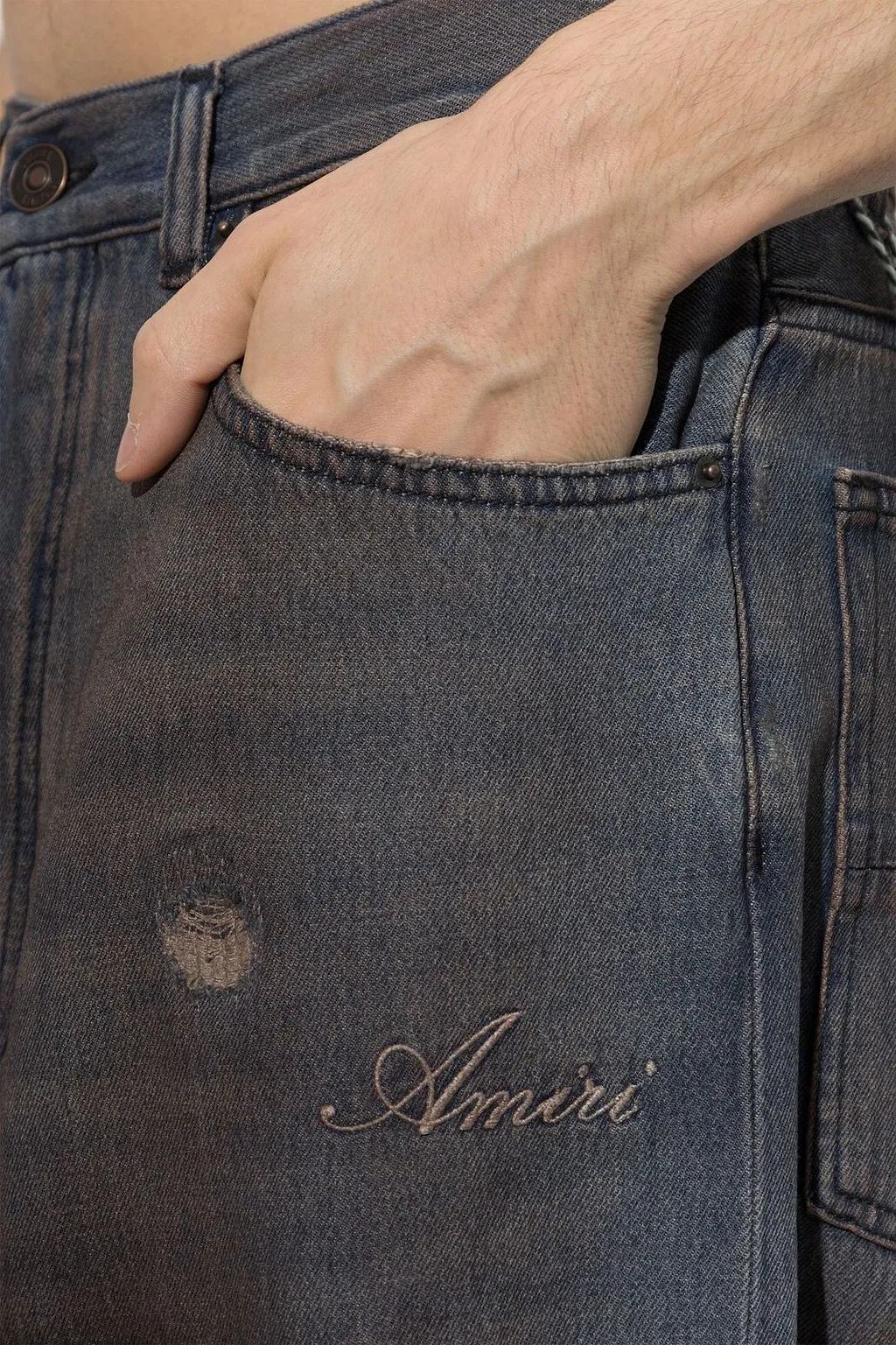 Amiri Vintage Effect Wide-Leg Jeans