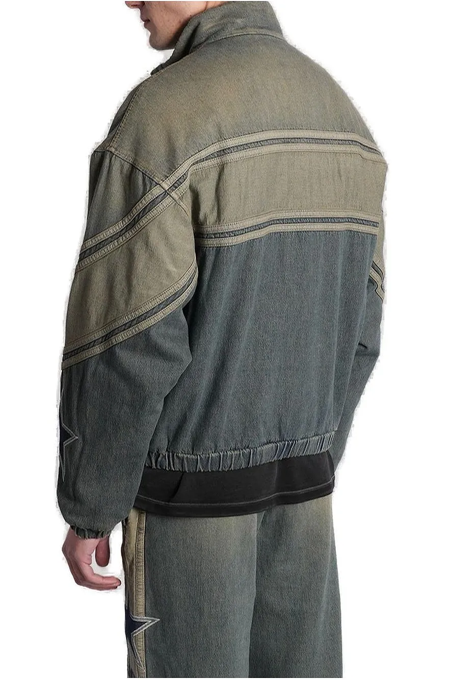 Amiri Zip-Up Logo Denim Jacket