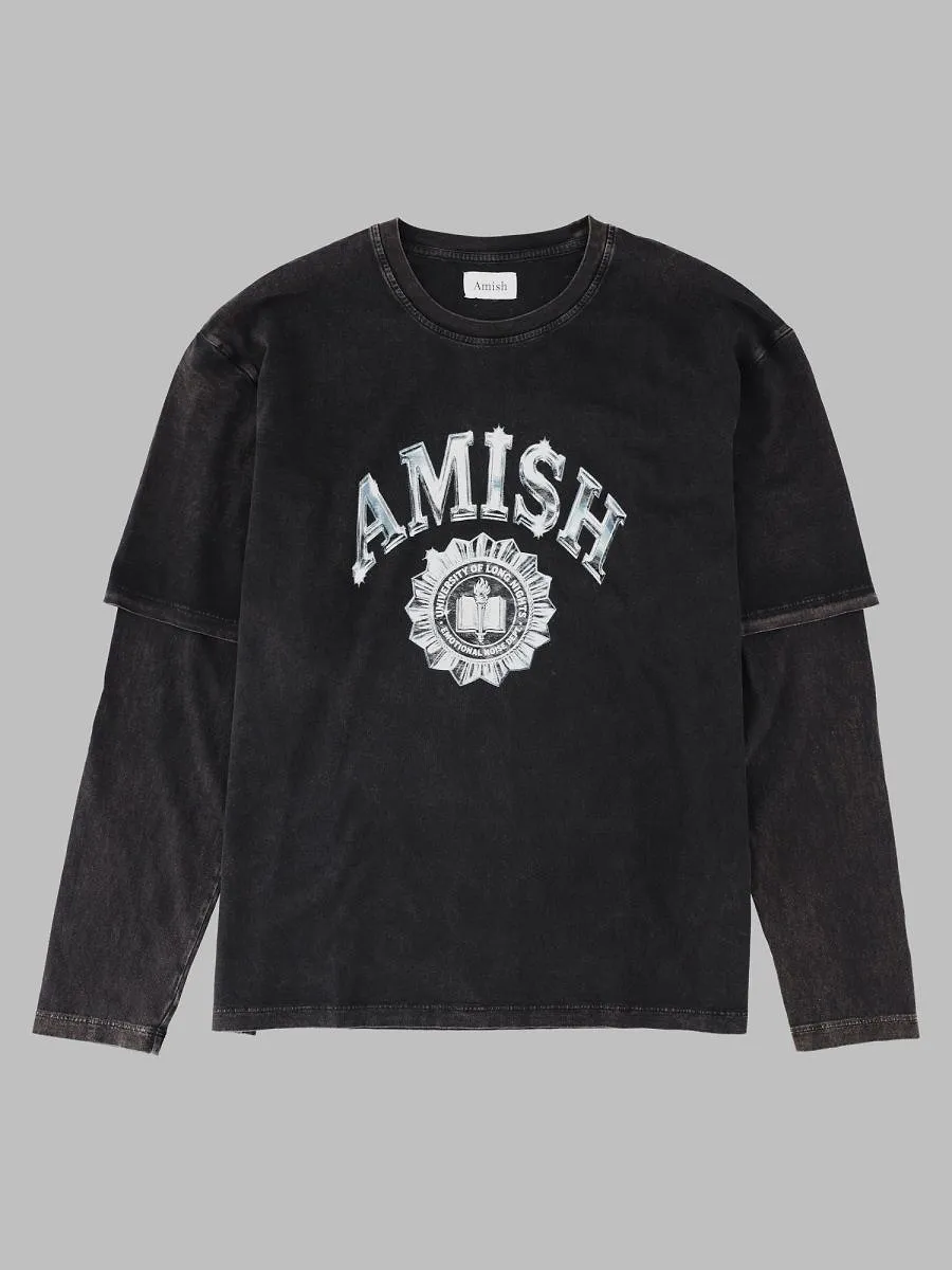 Amish Layered Logo Long Sleeve T-Shirt