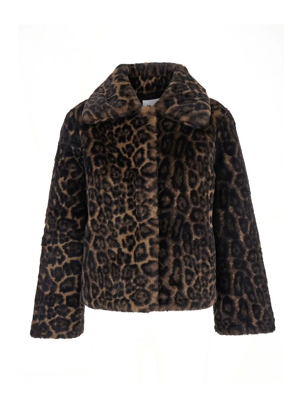 Apparis Leopard Pattern Faux Fur Coat
