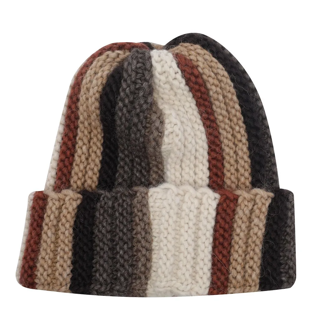Amish Ribbed Multistripe Beanie Hat