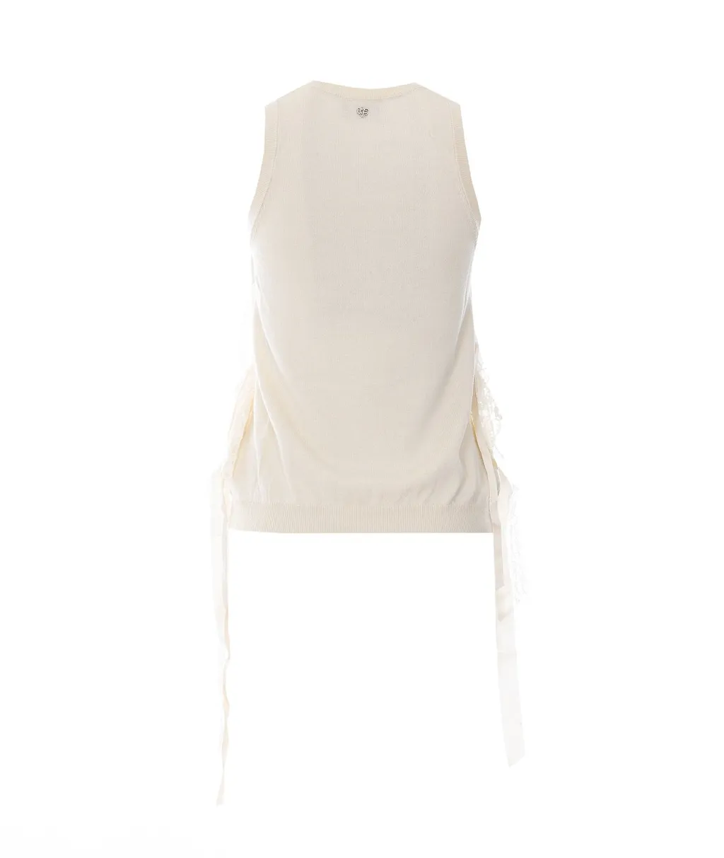 Aniye By Angie Lace Trim Sleeveless Top