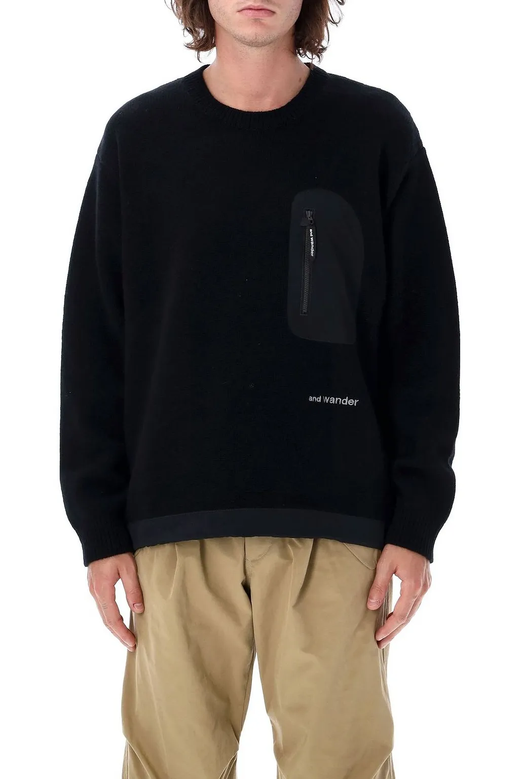 And Wander Logo Embroidered Knitted Jumper
