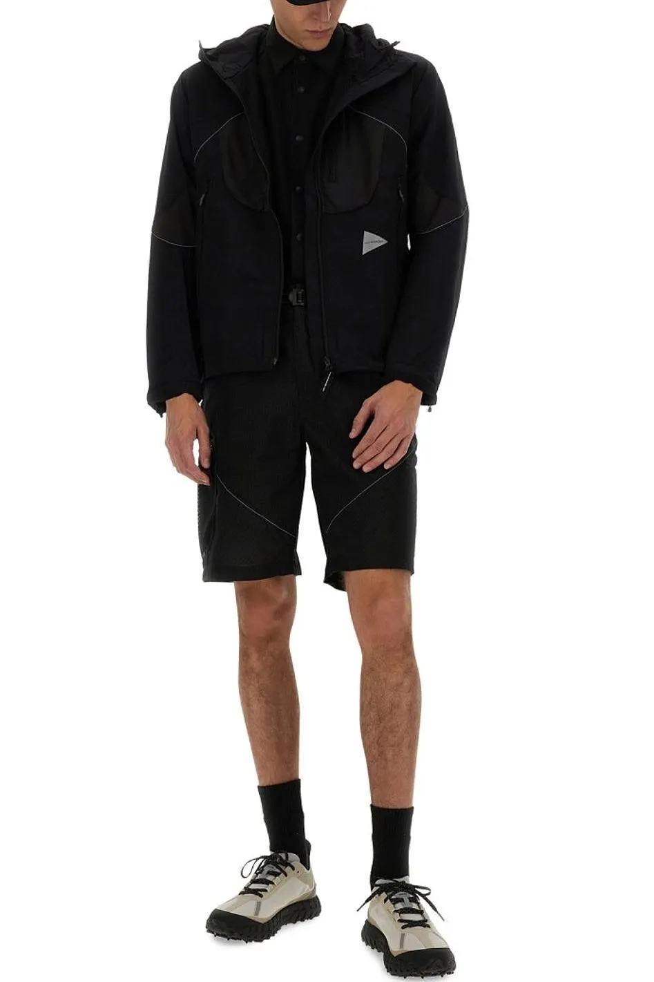 And Wander Logo Printed Hooded Jacket