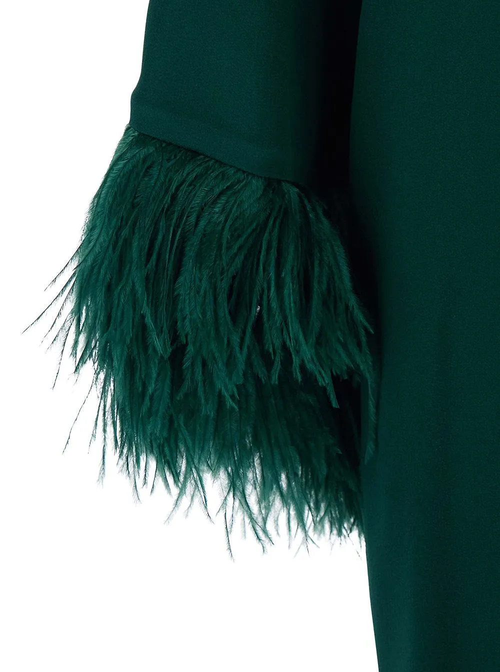 Antonelli Violetta Feather-Trim Long-Sleeve Dress