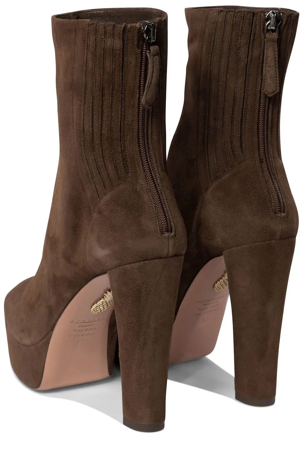 Aquazzura Round-Toe Heeled Ankle Boots