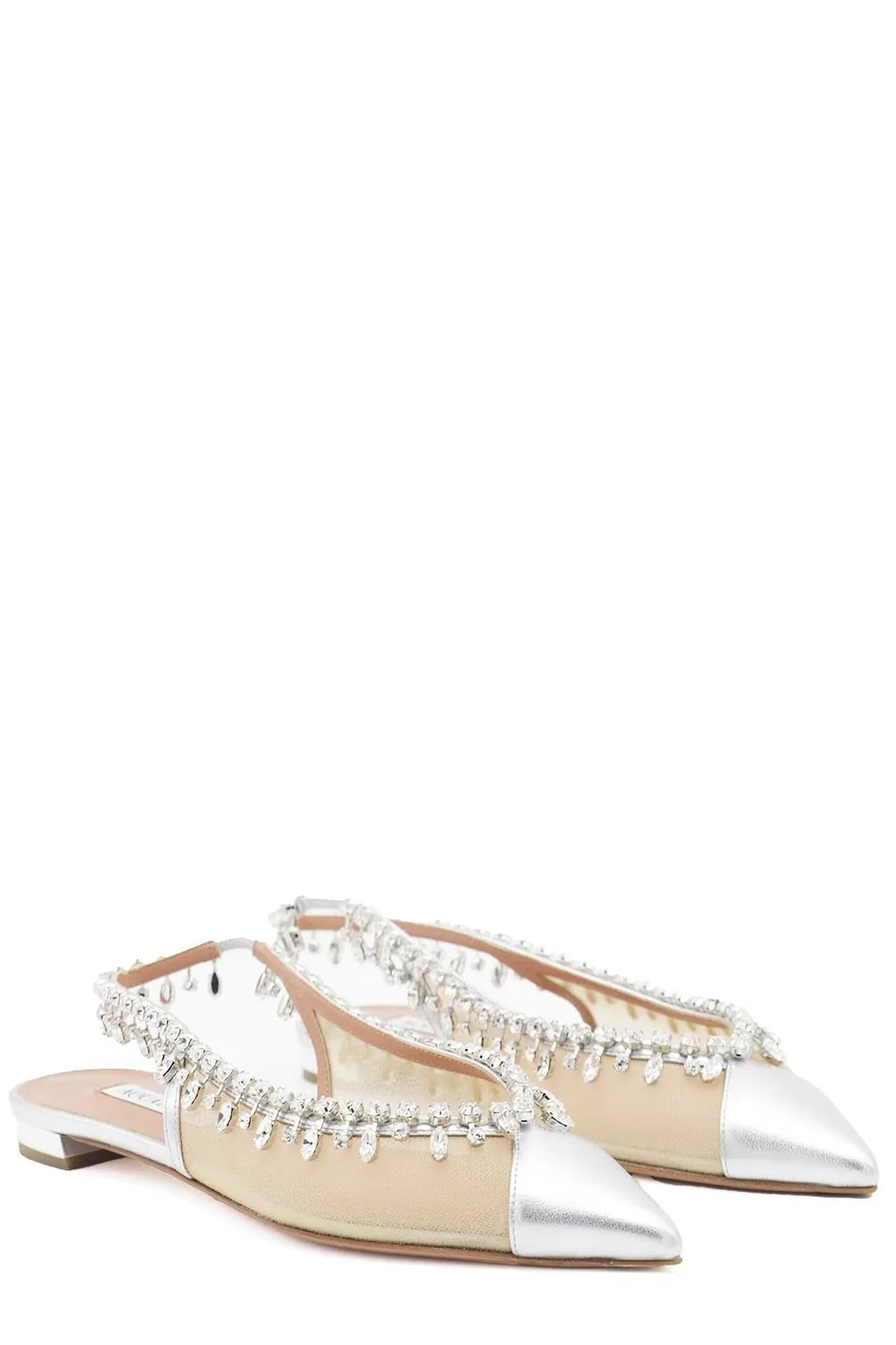 Aquazzura Embellished Slingback Ballet Flats