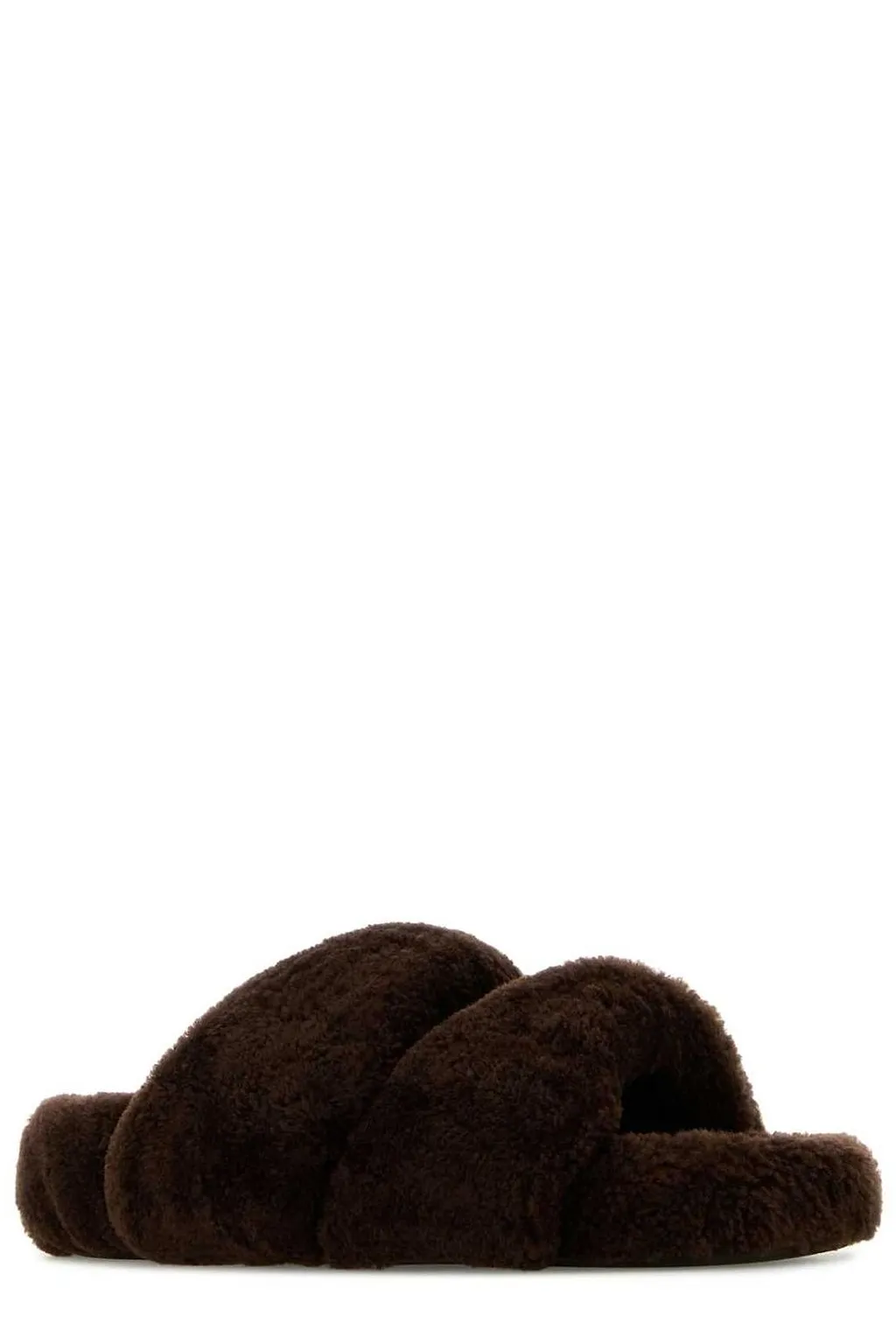 Aquazzura Twist Shearling Slip-On Sandals