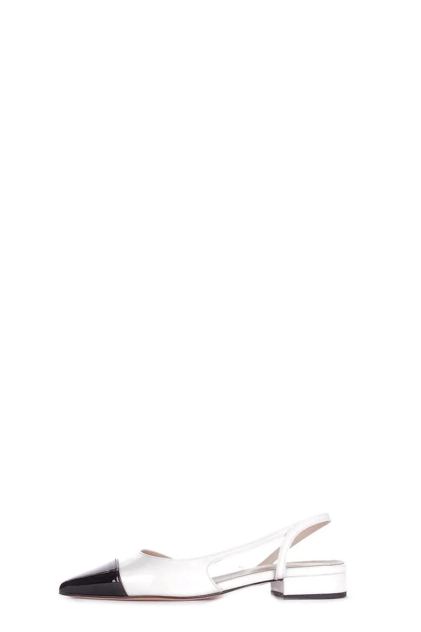 Anna F. Contrasted-Toecap Slingback Pumps