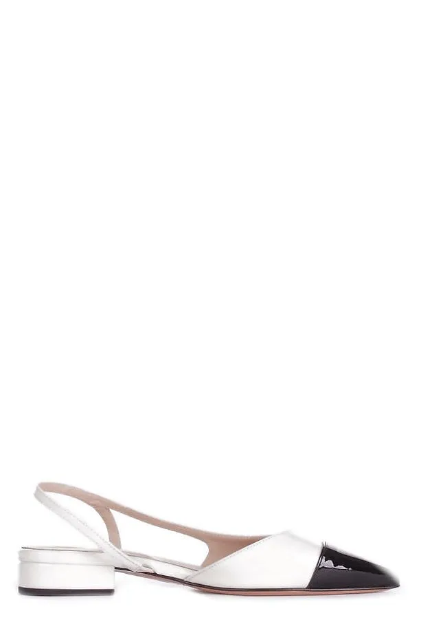 Anna F. Contrasted-Toecap Slingback Pumps