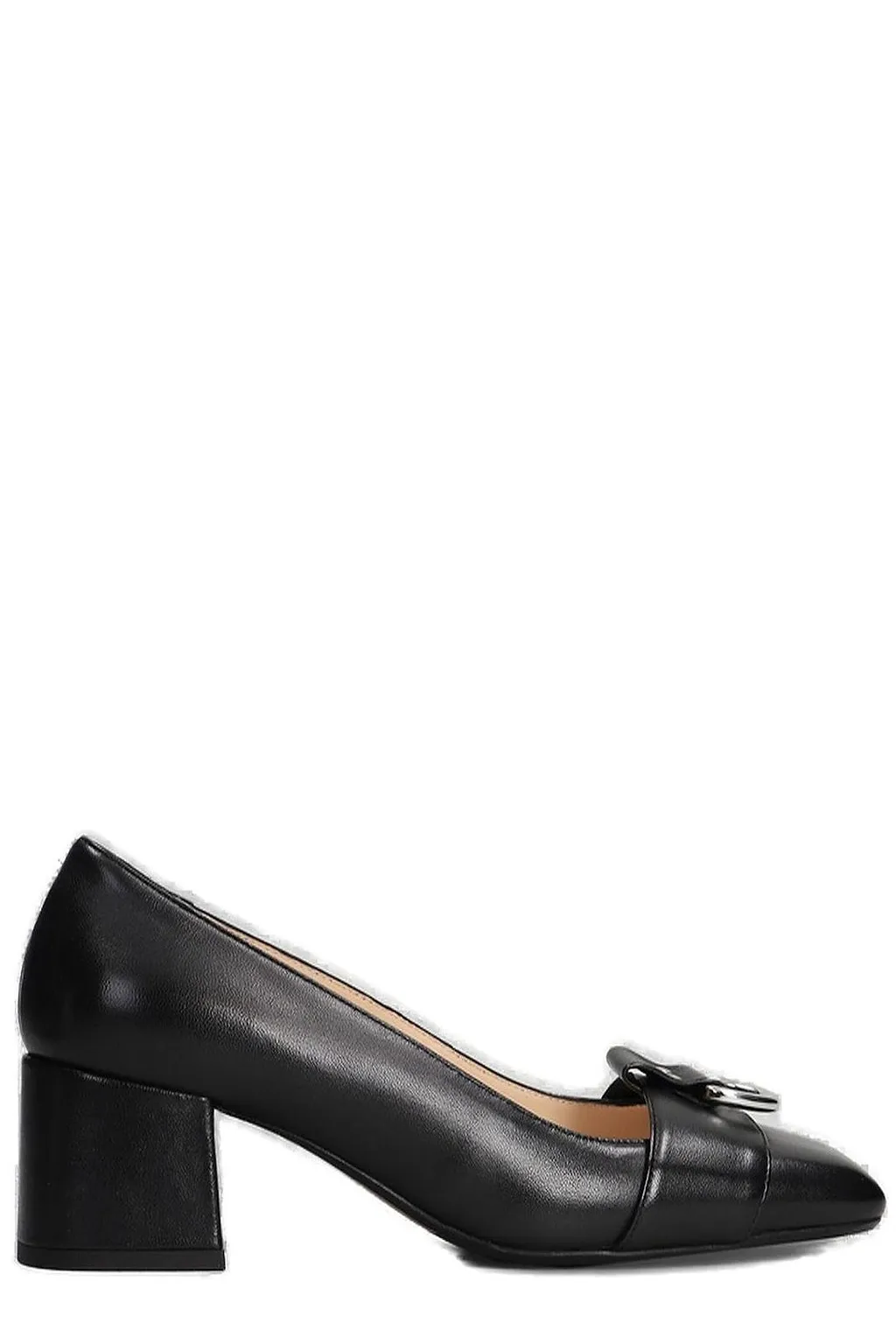 Anna F. Ring-Embellished Square Toe Pumps