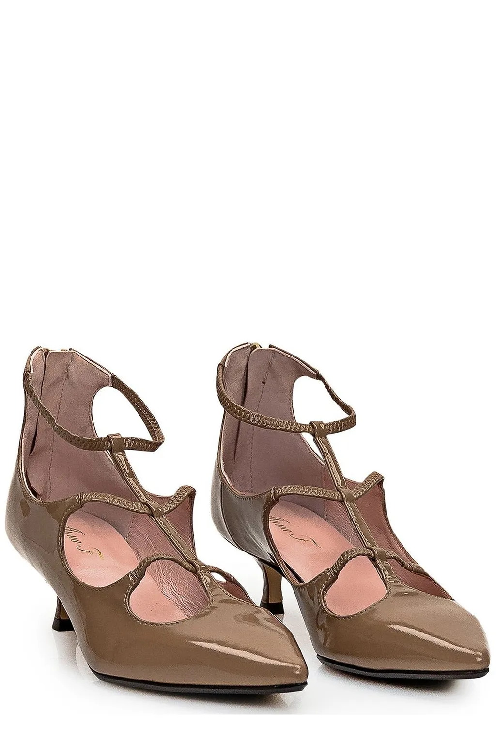 Anna F. Strappy Kitten Heel Pumps